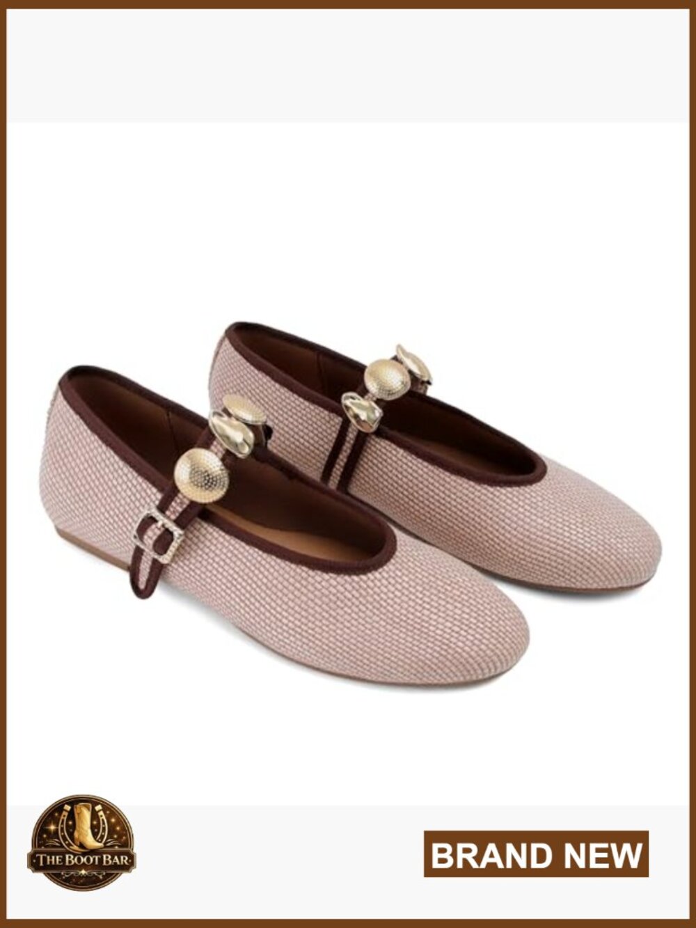 Studded Buckle Strap Mary Jane Ballet Flats Round Toe Dressy Casual - Picture 5 of 7